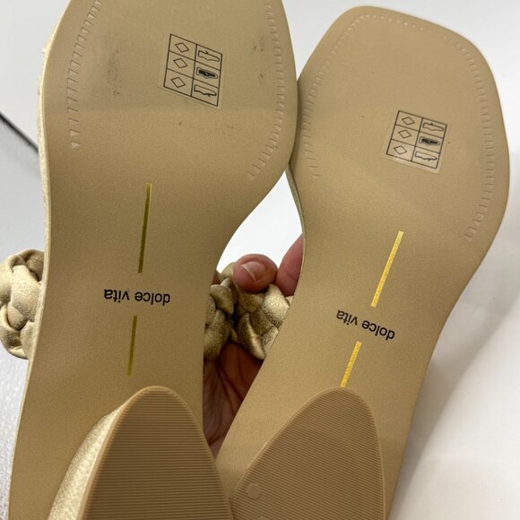 New Dolce Vita Women's Light Gold Metallic Stella Suede Heels Size 8.5 MSRP $125 - Picture 7 of 10